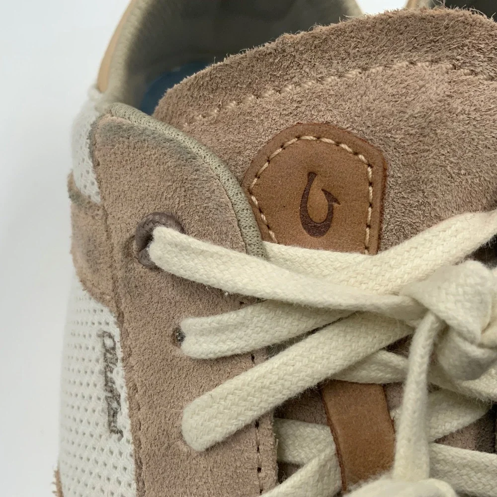 OluKai Pehuea Li Womens Mesh Suede Sneakers Tan Beige 20379-4040